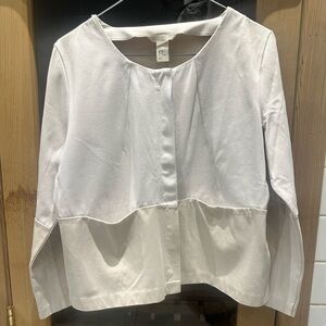 H&M White Structured Top-Jacket Hybrid – Size 10